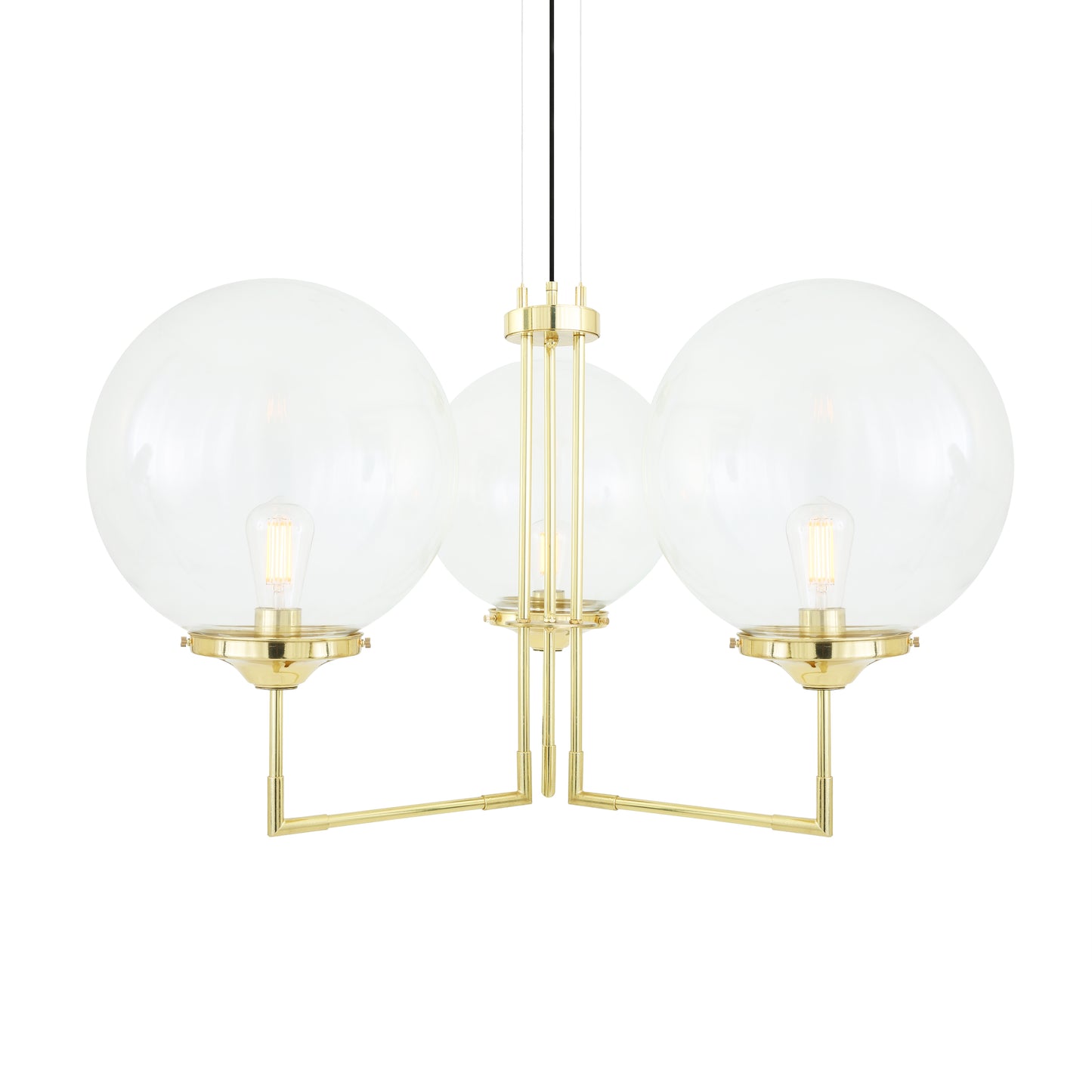 Bellavary Modern Globe Chandelier, Three-Arm