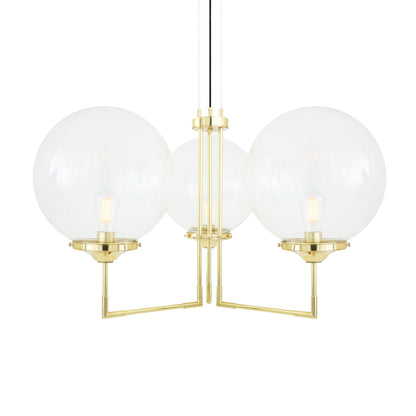 Bellavary Modern Globe Chandelier, Three-Arm