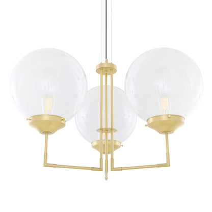 Bellavary Modern Globe Chandelier, Three-Arm