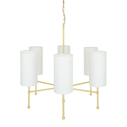 Arizona Modern Brass Six-Arm  Chandelier