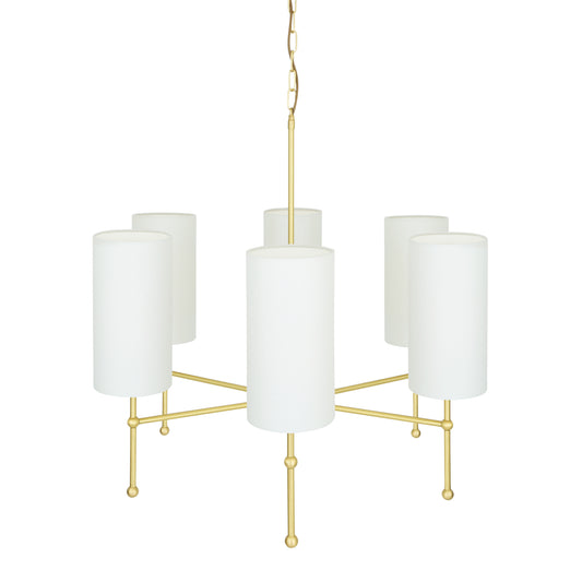 Arizona Modern Brass Six-Arm  Chandelier