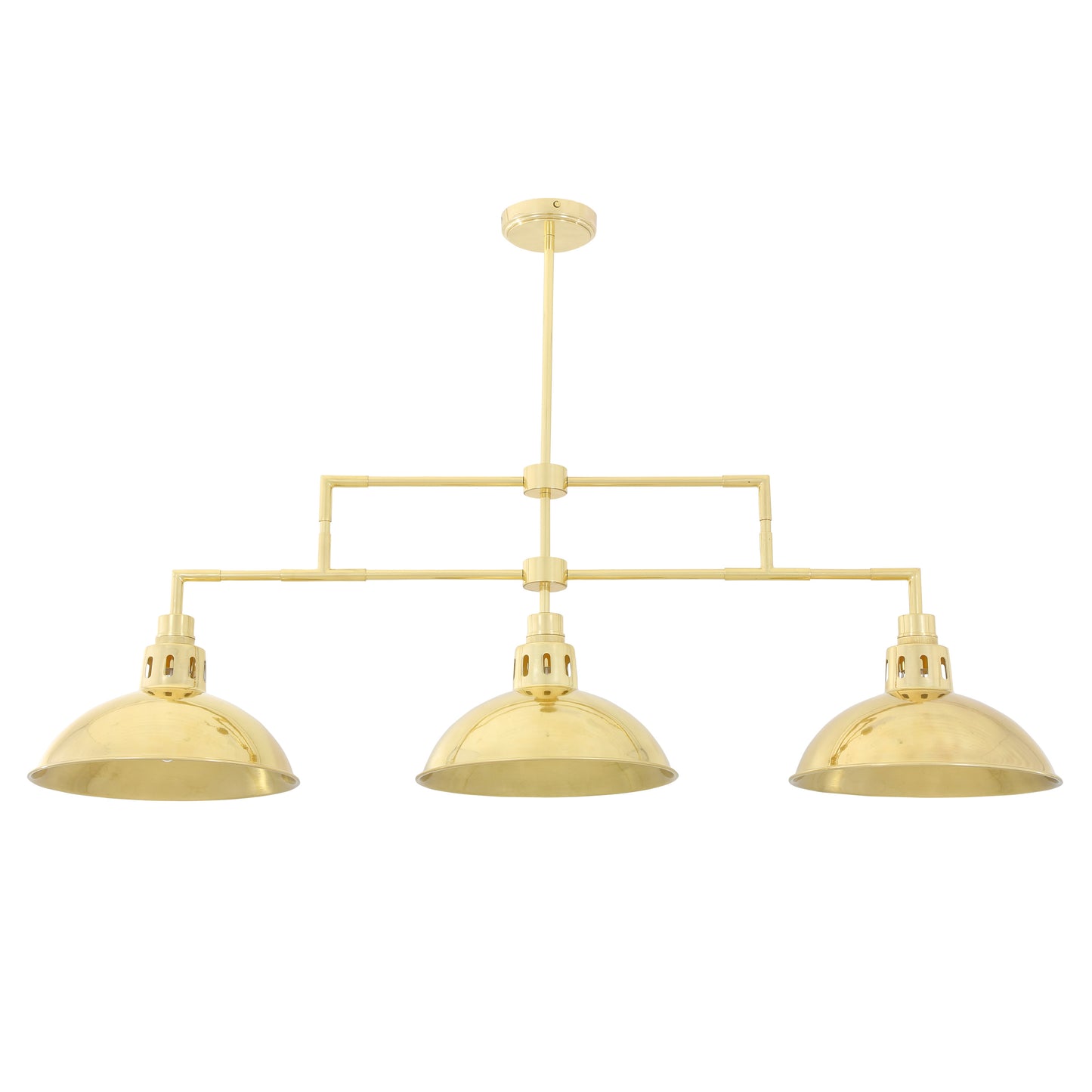 Suspension en laiton vintage Georgia, trois lumières