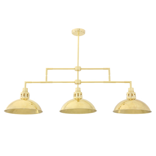 Suspension en laiton vintage Georgia, trois lumières