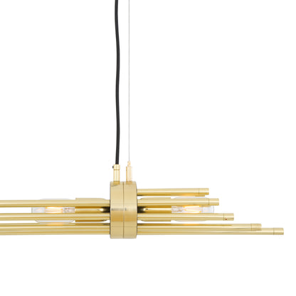 Victoria Modern Brass Chandelier, Four Light