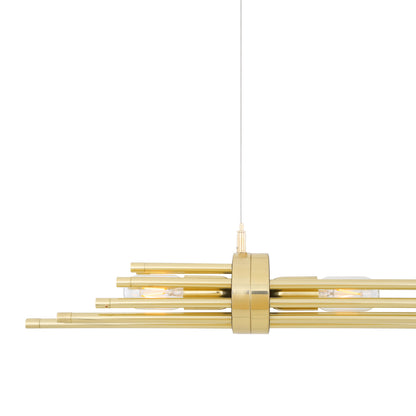 Victoria Modern Brass Chandelier, Four Light