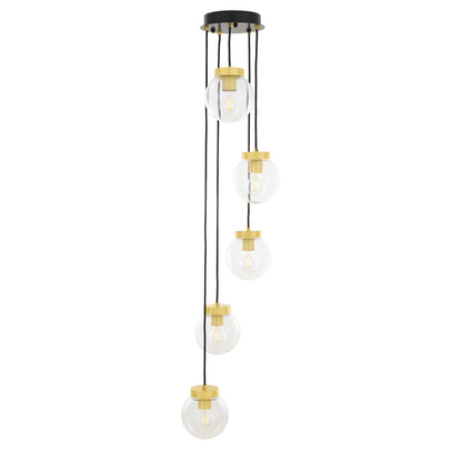 Lustre Agusta Cascade Globe à cinq lumières