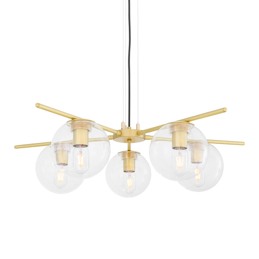 Lustre Madison à cinq bras en verre et boules