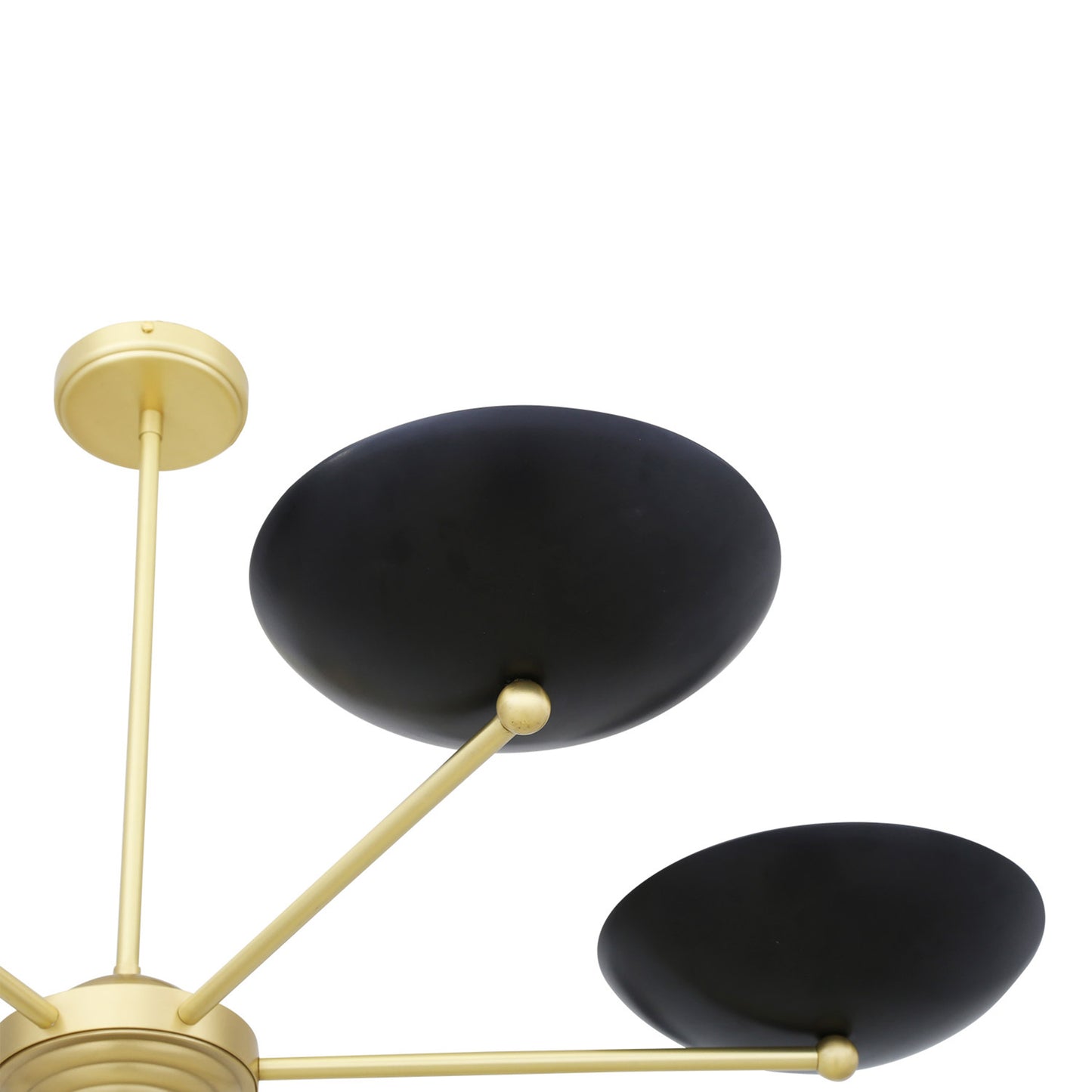 Lustre moderne Newbury en laiton avec abat-jour en métal noir