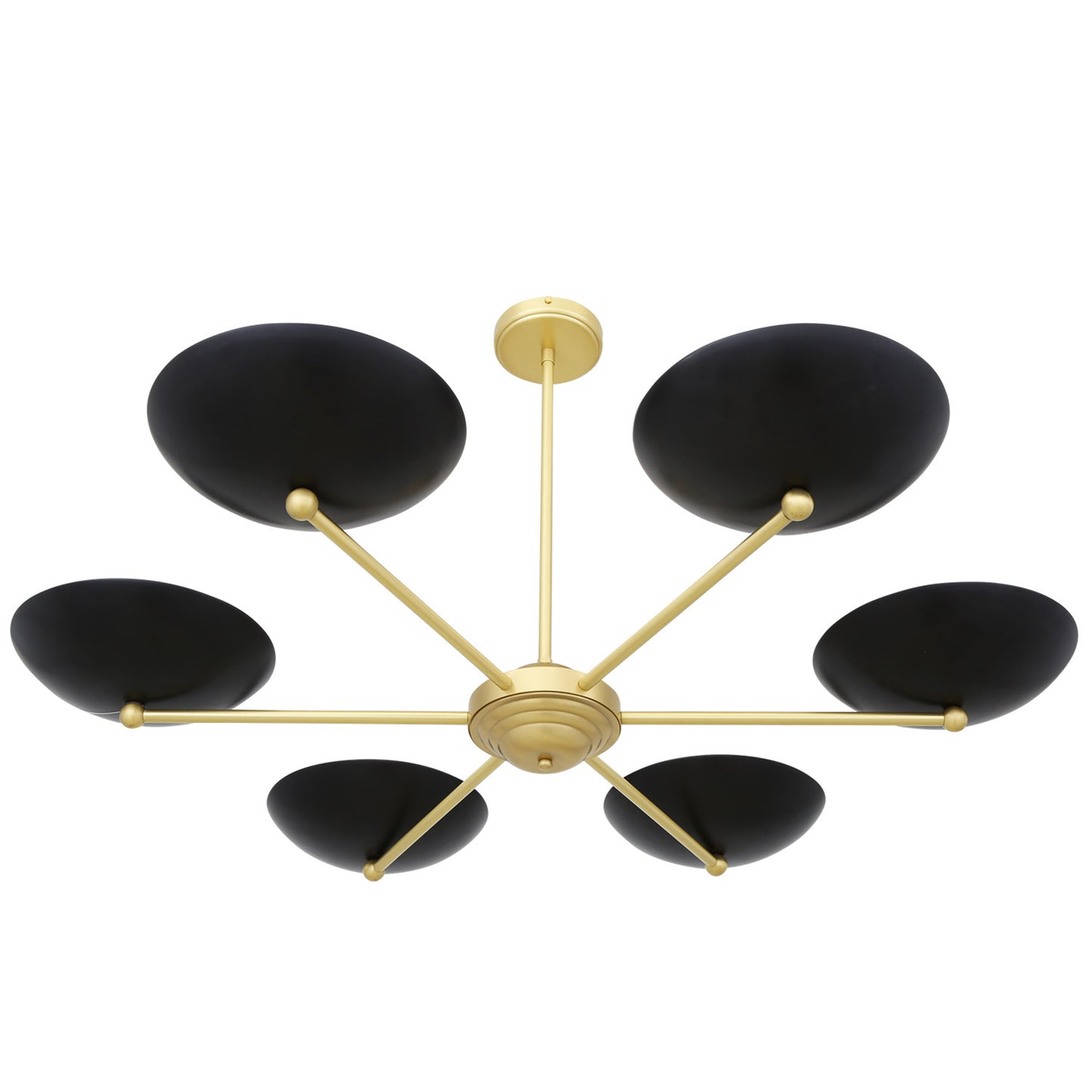 Lustre moderne Newbury en laiton avec abat-jour en métal noir