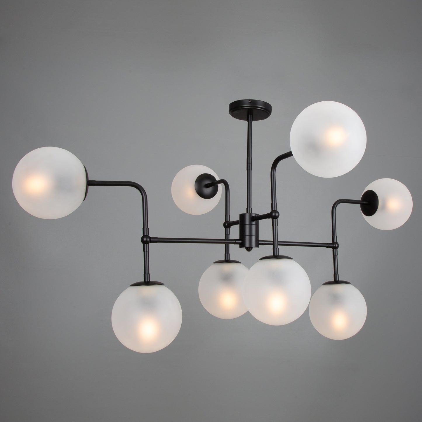 Oklahoma Glass Globe Chandelier, Eight Light