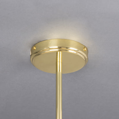 Lustre Branford en laiton et verre opale, à huit bras