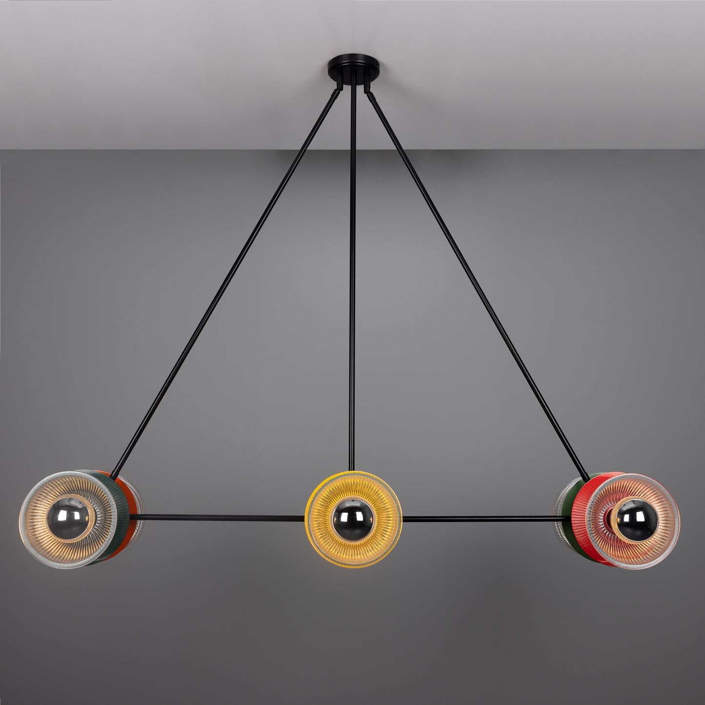 Eclipse Multicoloured Prismatic Glass Dish Chandelier