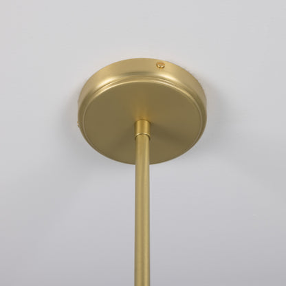 Para Modern Brass Chandelier with Fabric Shades, Six-Arm