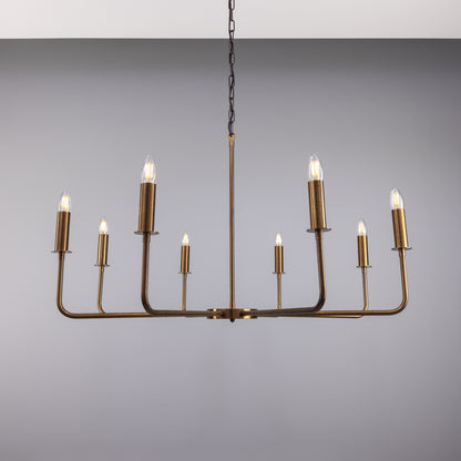 Irvine Modern Brass Chandelier, Eight-Light