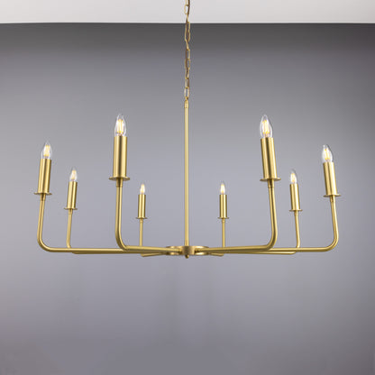 Irvine Modern Brass Chandelier, Eight-Light