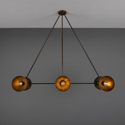 Eclipse Brass Dome Chandelier, Six-Light