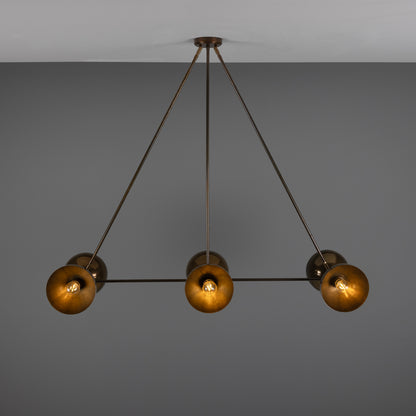 Eclipse Brass Dome Chandelier, Six-Light