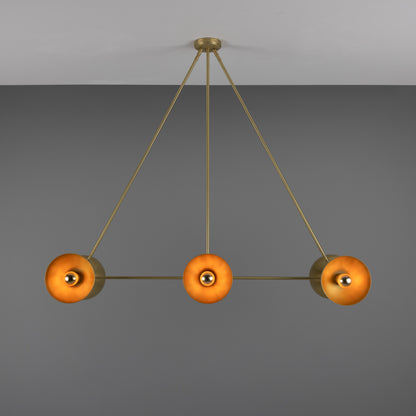 Eclipse Brass Dome Chandelier, Six-Light
