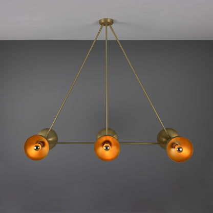 Eclipse Brass Dome Chandelier, Six-Light