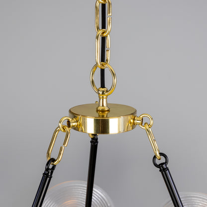 Lustre Portland en verre prismatique à neuf lumières