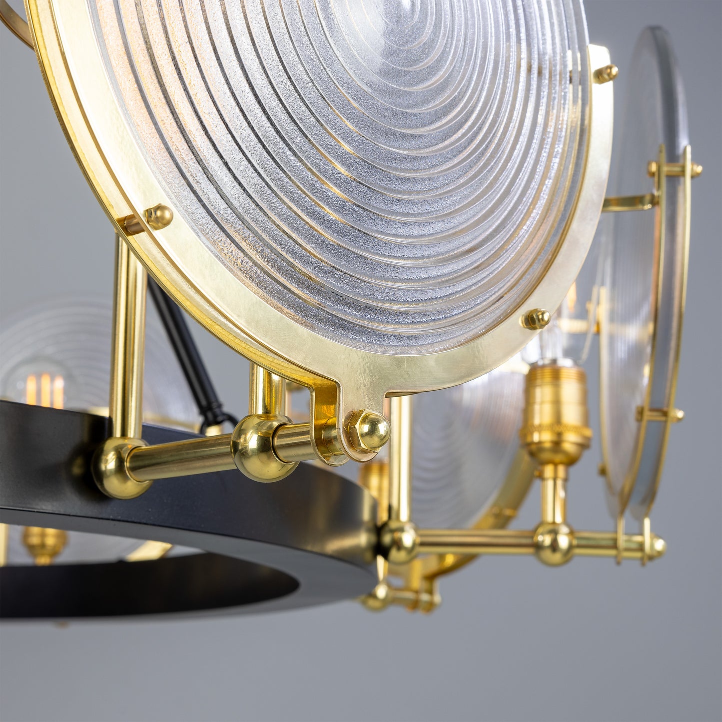 Lustre Portland en verre prismatique à neuf lumières