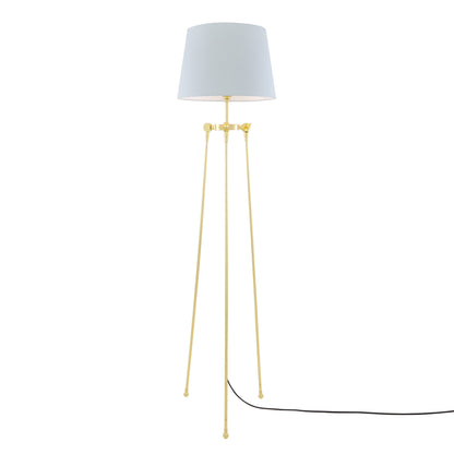 Lampadaire moderne Lismore avec abat-jour en tissu