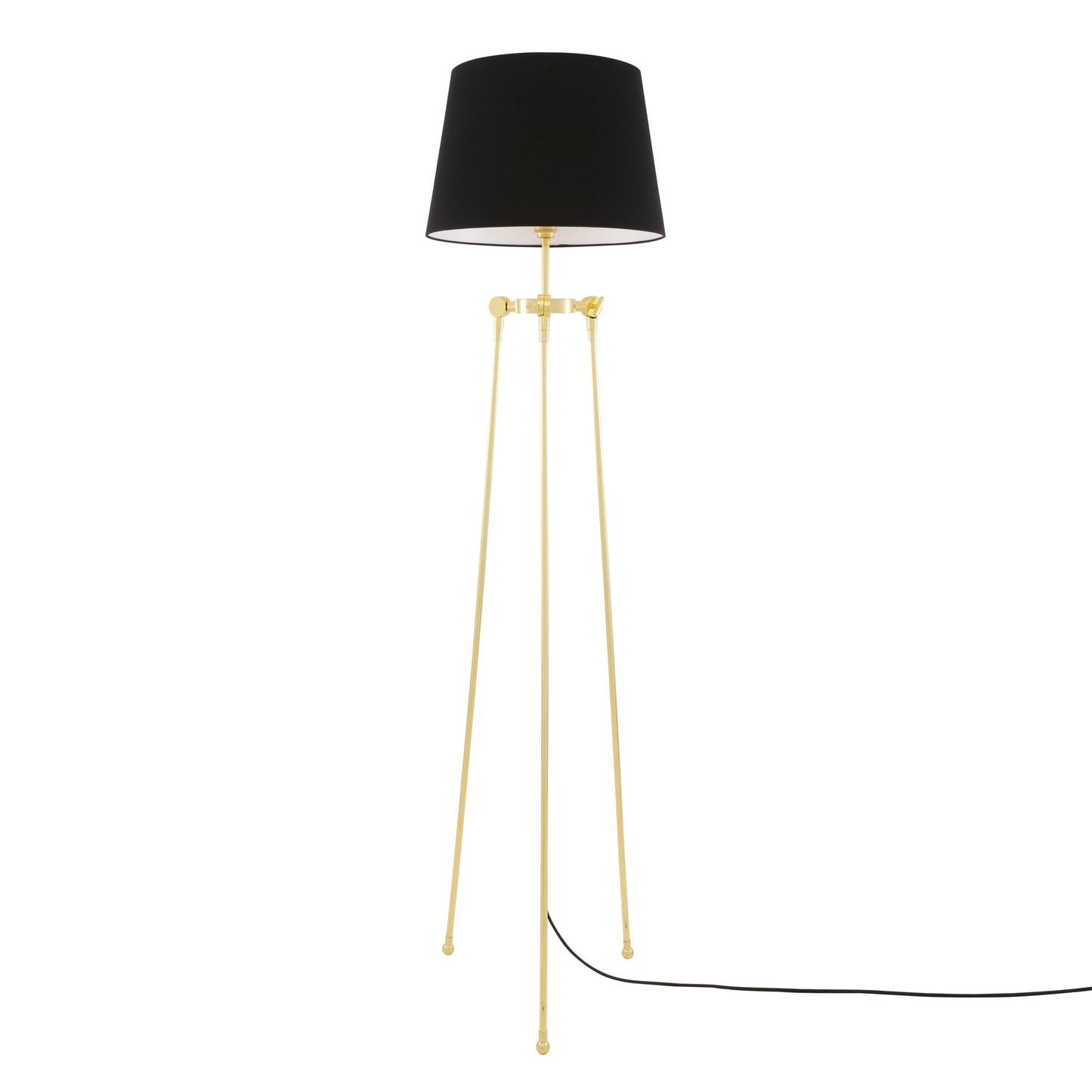 Lampadaire moderne Lismore avec abat-jour en tissu