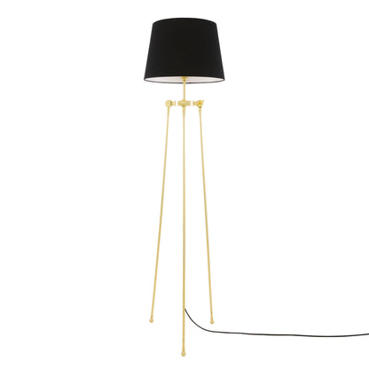 Lampadaire moderne Lismore avec abat-jour en tissu