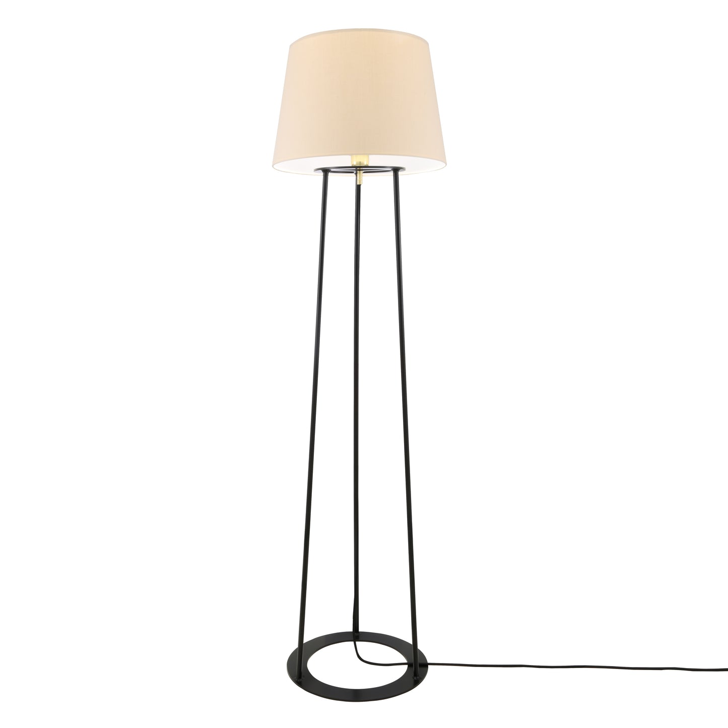 Lampadaire à trois pieds Borris avec abat-jour en tissu