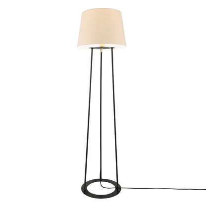Lampadaire à trois pieds Borris avec abat-jour en tissu