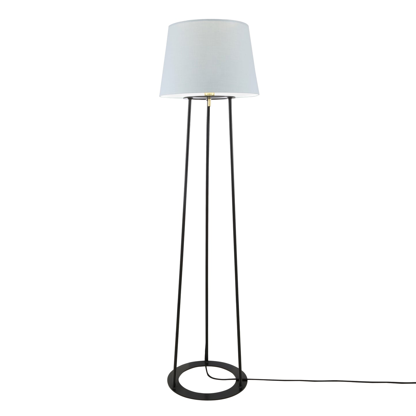 Lampadaire à trois pieds Borris avec abat-jour en tissu