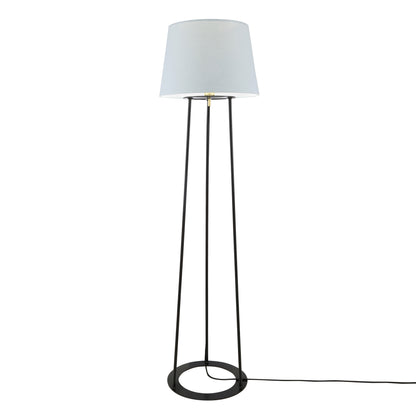Lampadaire à trois pieds Borris avec abat-jour en tissu