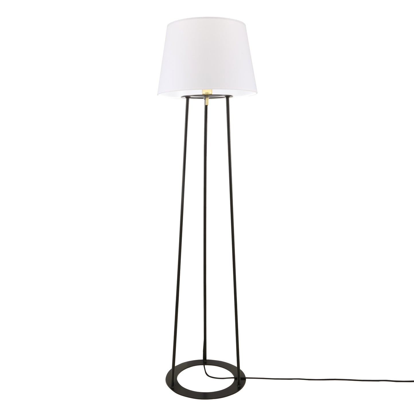 Lampadaire à trois pieds Borris avec abat-jour en tissu