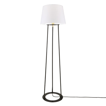 Lampadaire à trois pieds Borris avec abat-jour en tissu
