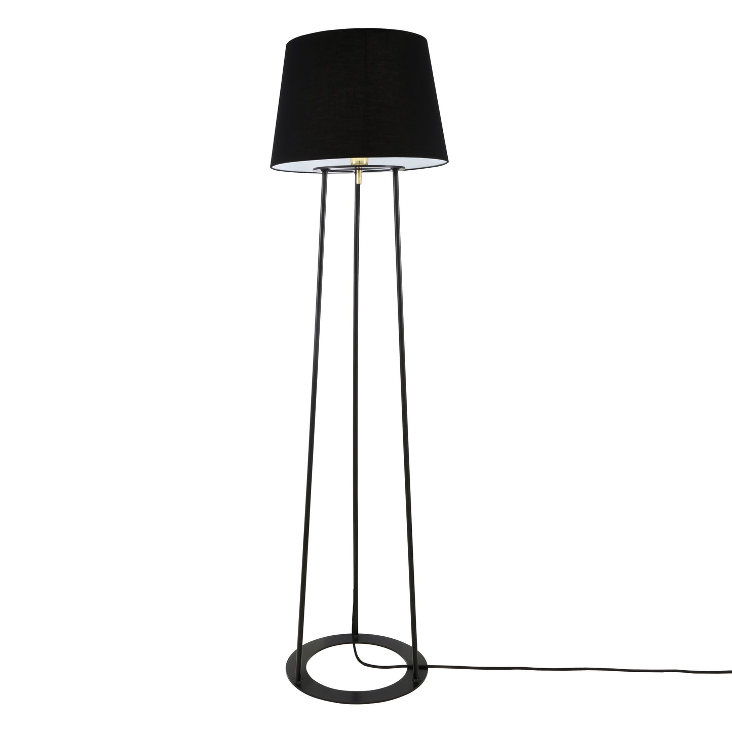 Lampadaire à trois pieds Borris avec abat-jour en tissu