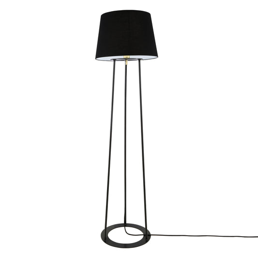 Lampadaire à trois pieds Borris avec abat-jour en tissu