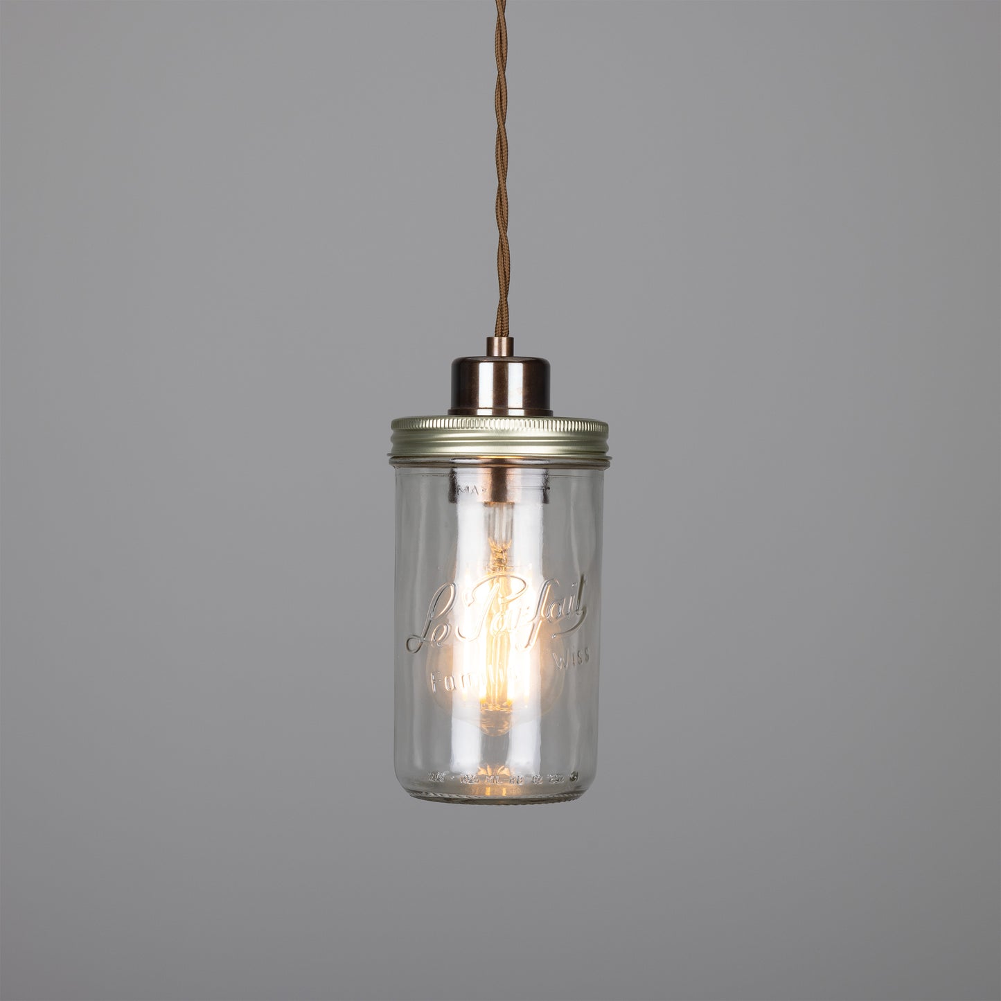 Suspension vintage en forme de pot de confiture