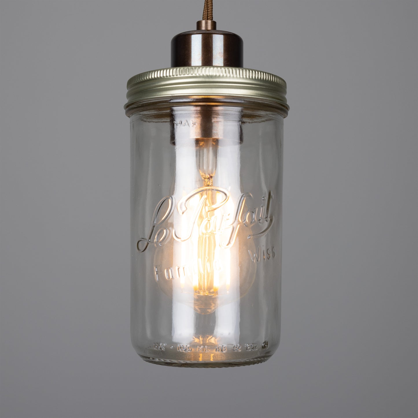 Suspension vintage en forme de pot de confiture