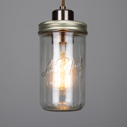 Suspension vintage en forme de pot de confiture