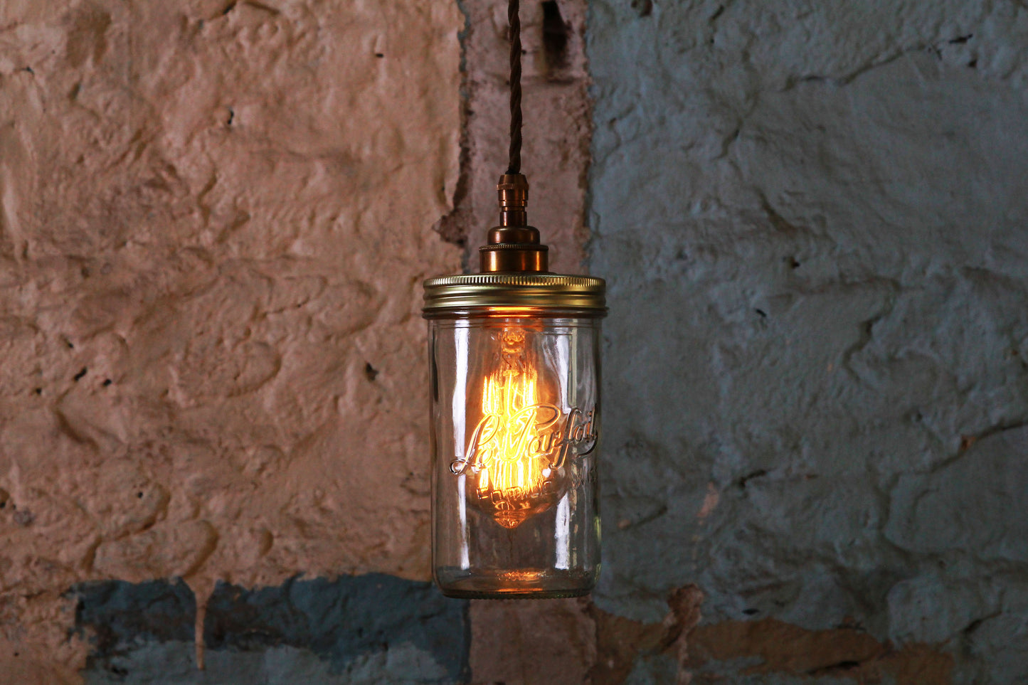 Suspension vintage en forme de pot de confiture
