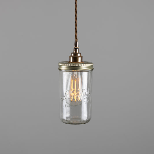 Suspension vintage en forme de pot de confiture