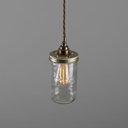 Suspension vintage en forme de pot de confiture