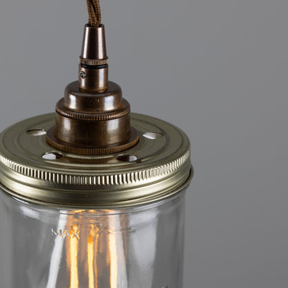 Suspension vintage en forme de pot de confiture