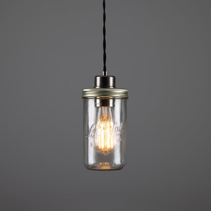 Suspension vintage en forme de pot de confiture
