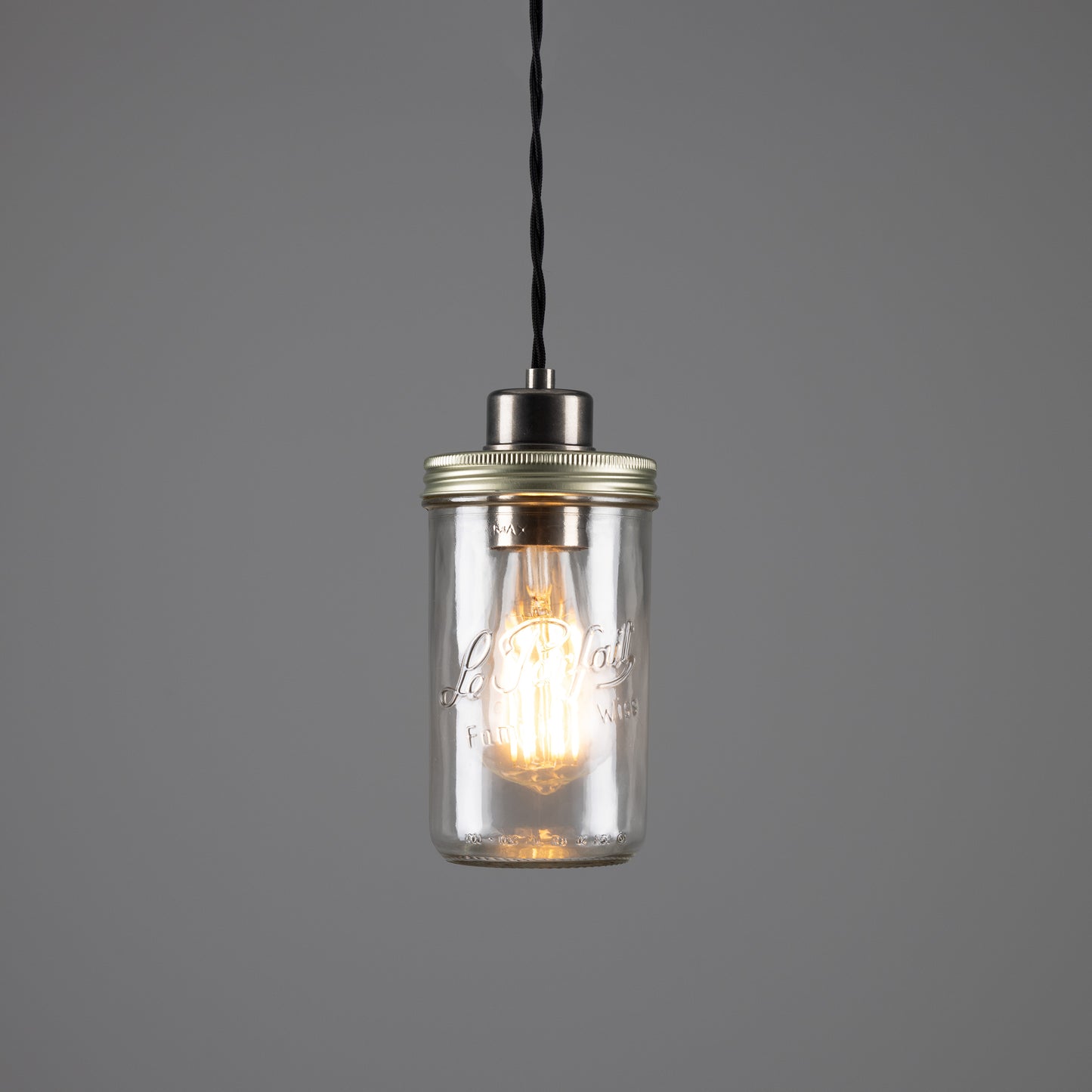 Suspension vintage en forme de pot de confiture