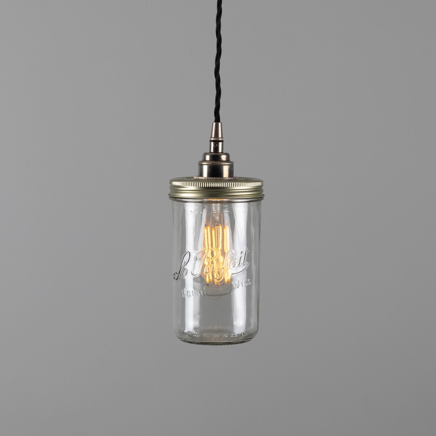 Suspension vintage en forme de pot de confiture