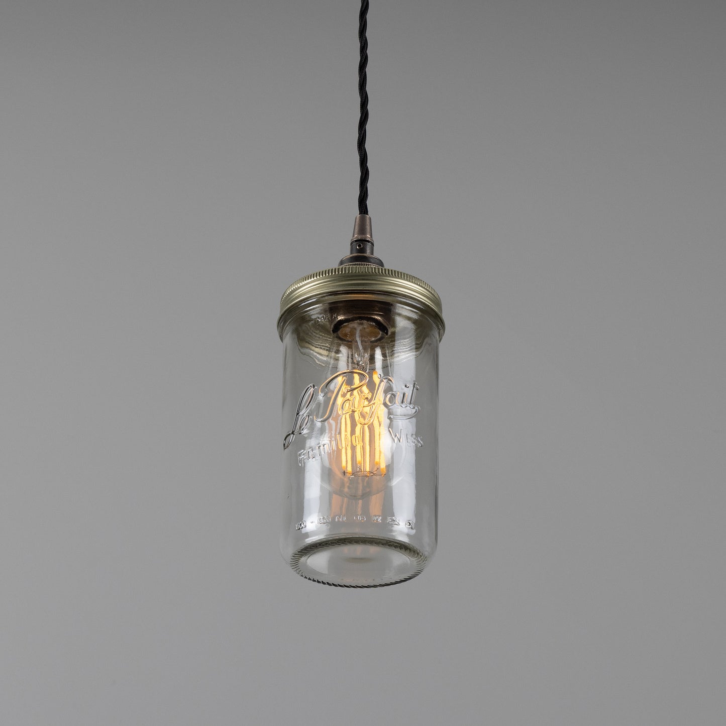 Suspension vintage en forme de pot de confiture