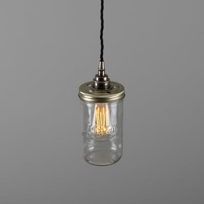 Suspension vintage en forme de pot de confiture