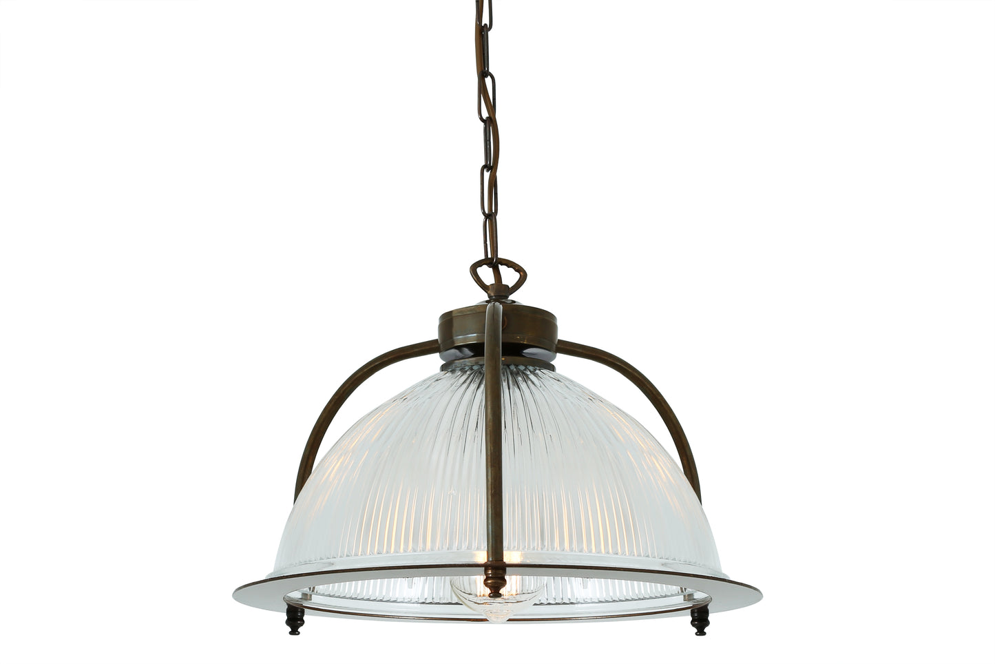 Lampe à suspension en verre Bousta Holophane