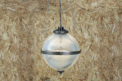 Blaenau Victorian Holophane Glass Pendant Light